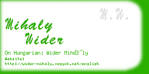 mihaly wider business card